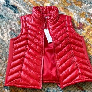 Calvin Klein Shiny Red Quilted Puffer Vest